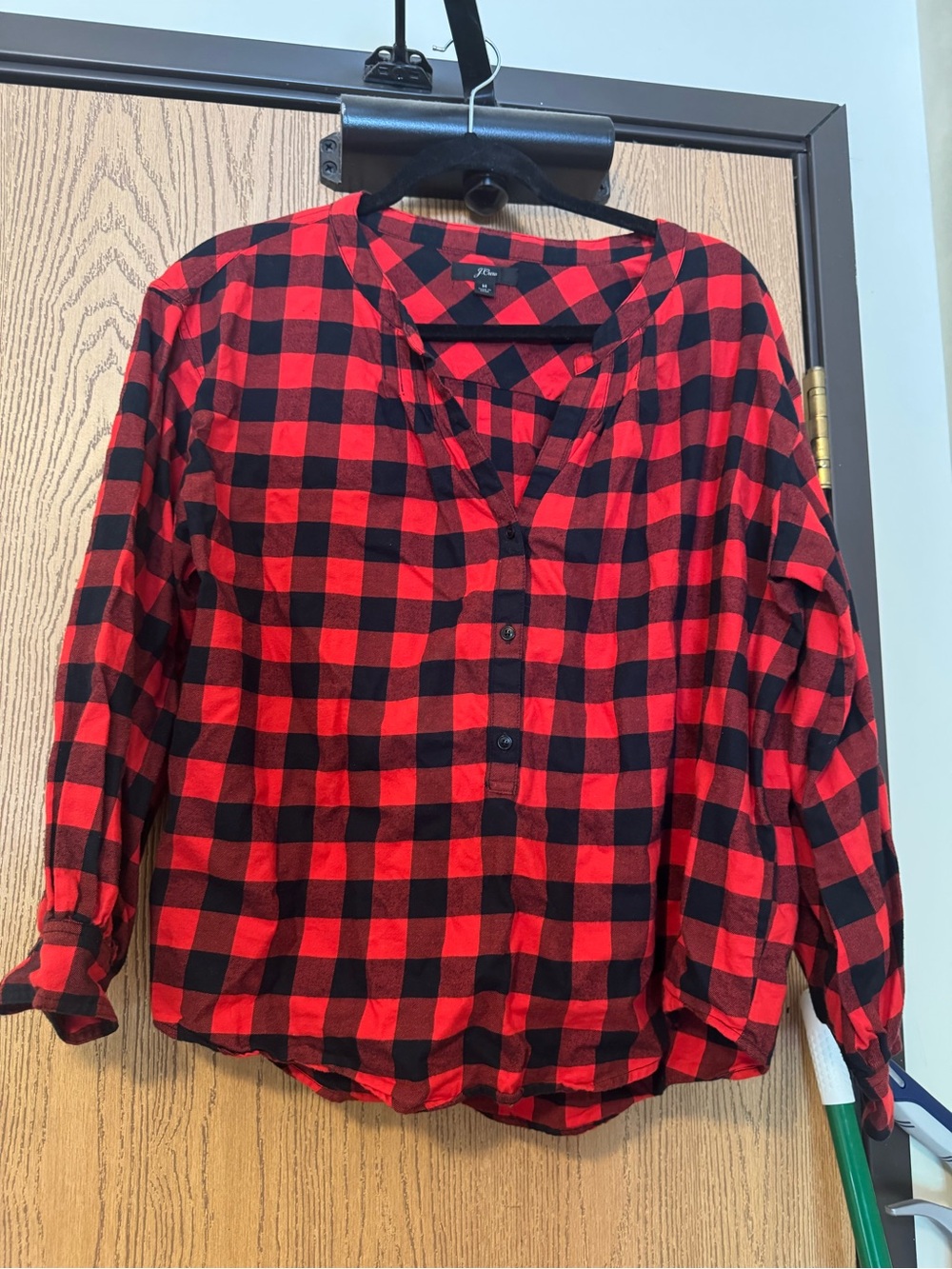 J. Crew Red and Black Buffalo Plaid Button-Up Shirt
